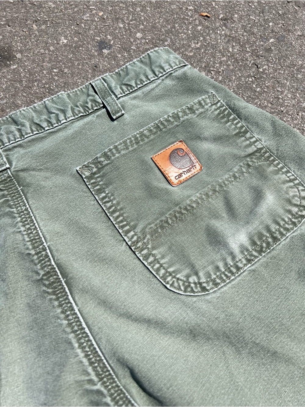 Green Carhartt Carpenter Shorts - Picture 2 of 6
